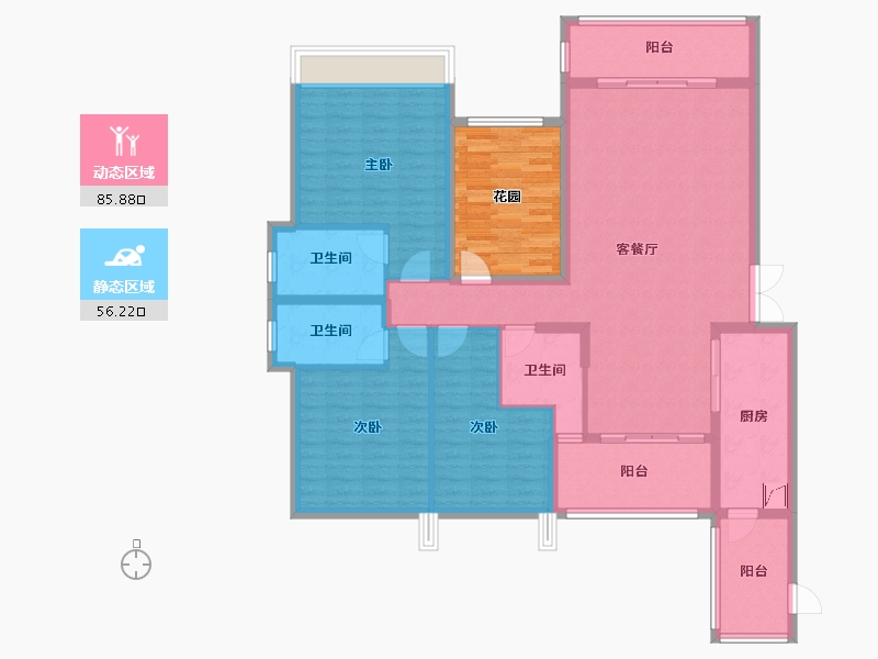 广东省-珠海市-水墨兰亭-161.92-户型库-动静分区