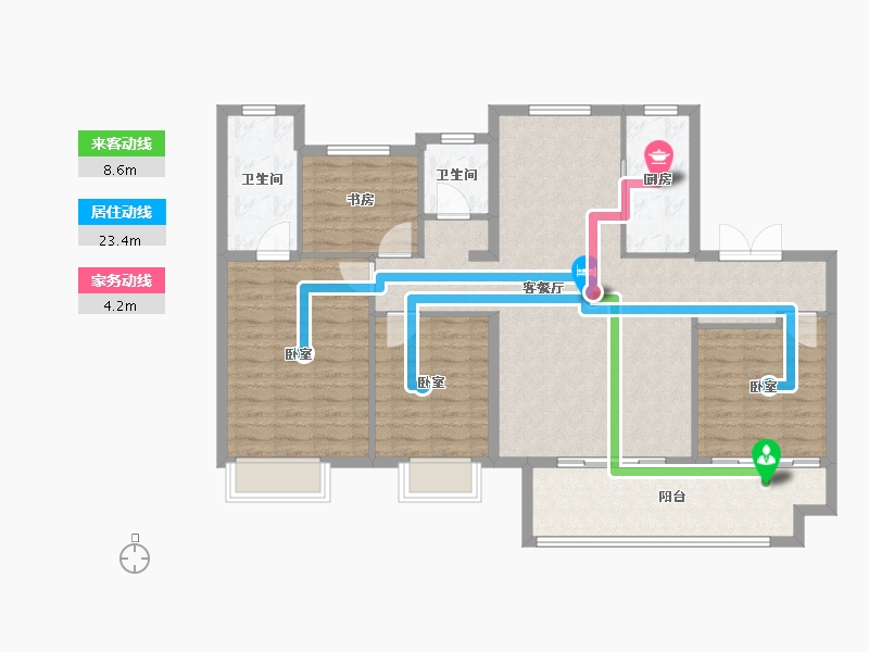 山东省-济宁市-济宁华侨城·运河1283·云水岸-114.40-户型库-动静线