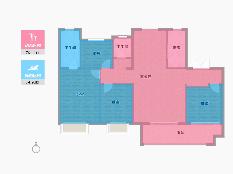 山东省-济宁市-济宁华侨城·运河1283·云水岸-114.40-户型库-动静分区