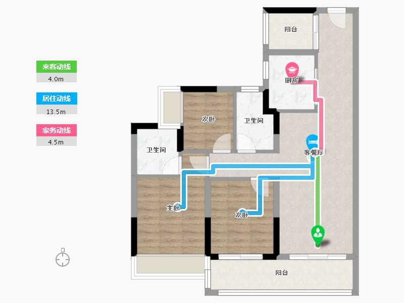 上海-上海市-中铁建·信达·花语天宸-77.61-户型库-动静线