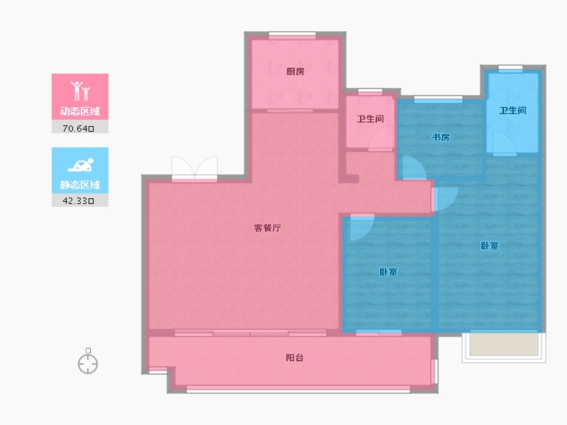 山东省-济宁市-济宁华侨城·运河1283·云水岸-102.44-户型库-动静分区