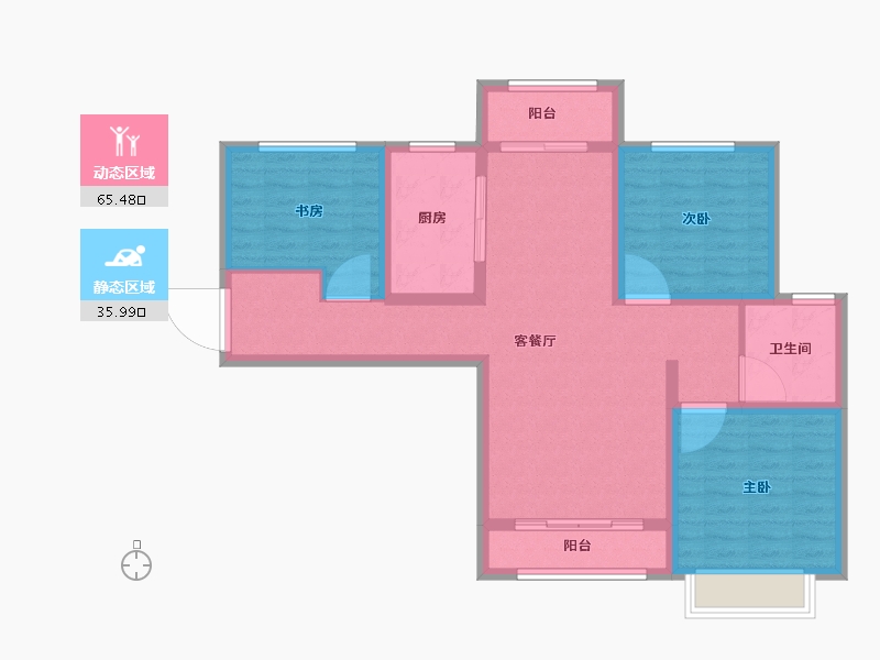 山西省-晋城市-康馨佳园-90.40-户型库-动静分区