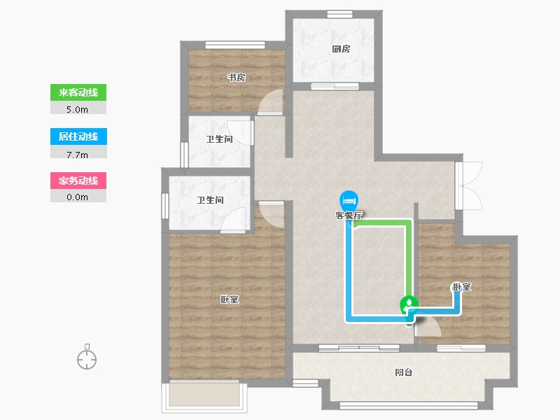 山东省-济宁市-济宁华侨城·运河1283·云水岸-95.20-户型库-动静线