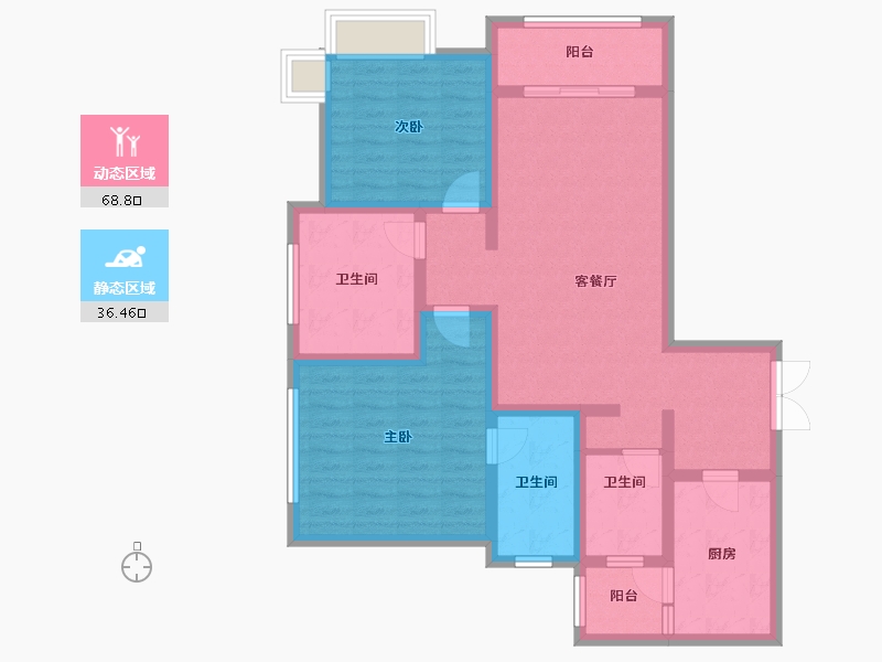 四川省-成都市-天府公园观澜8号-92.63-户型库-动静分区