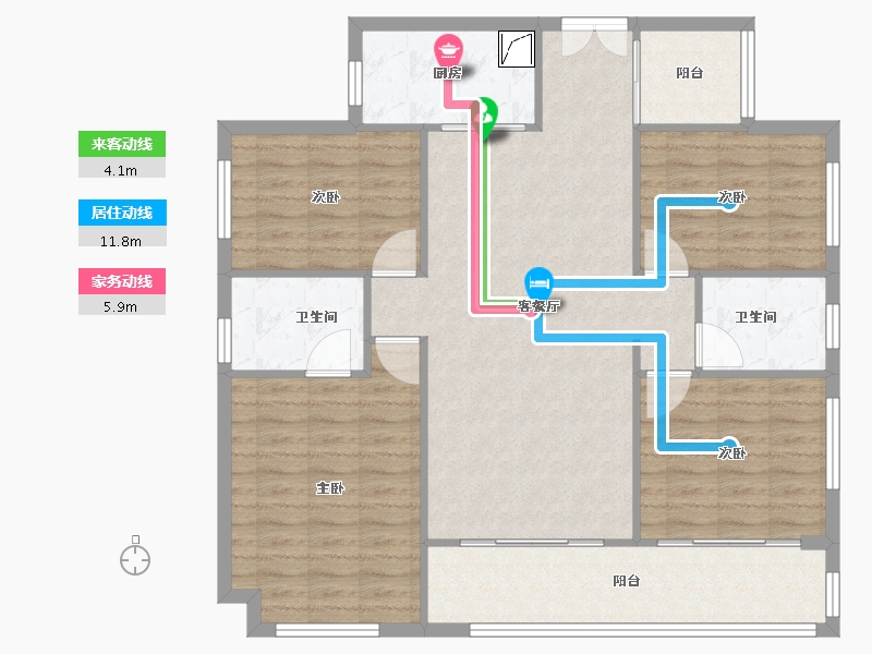 上海-上海市-中铁建·信达·花语天宸-113.60-户型库-动静线