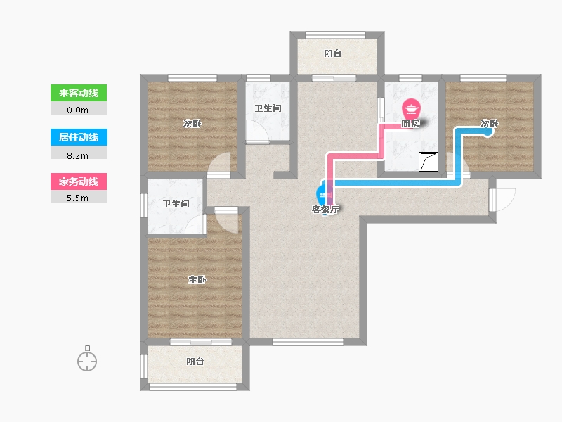 甘肃省-庆阳市-上河嘉苑-89.38-户型库-动静线