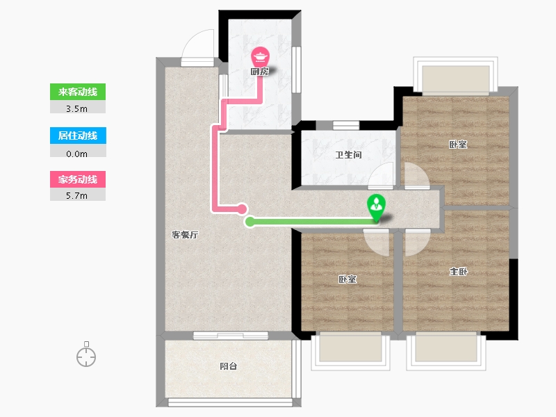 云南省-昆明市-保利阳光城翡丽公园Ⅲ期-68.80-户型库-动静线