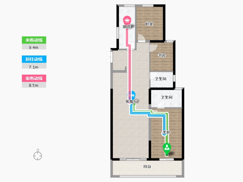 江苏省-无锡市-云玺-124.80-户型库-动静线