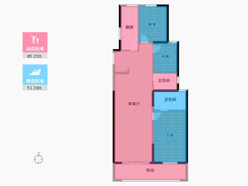 江苏省-无锡市-云玺-124.80-户型库-动静分区