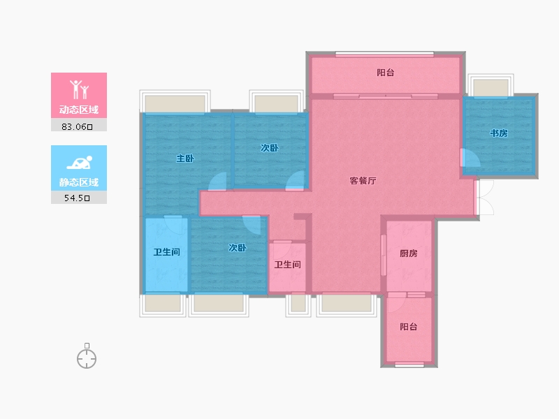 四川省-成都市-天府公园观澜8号-124.40-户型库-动静分区