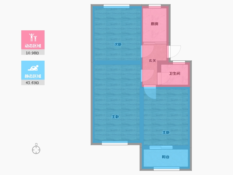 上海-上海市-化工一村-42.83-户型库-动静分区