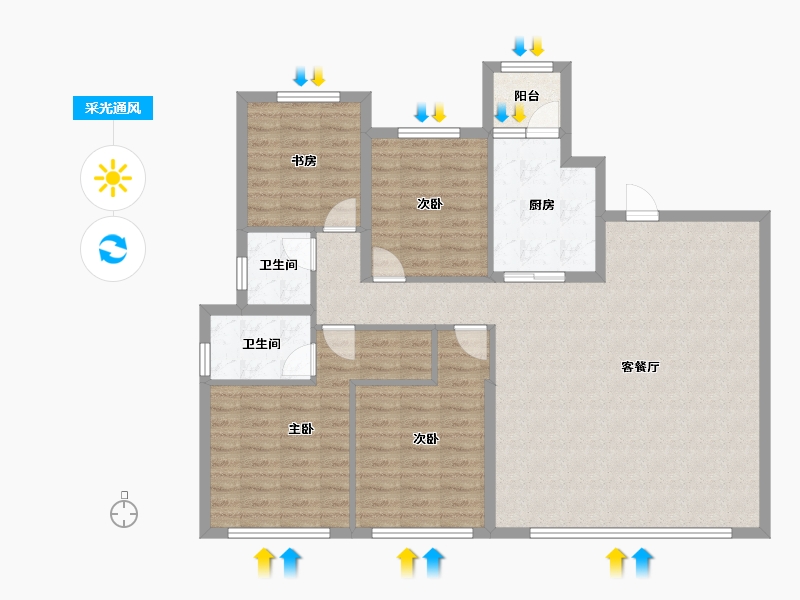 四川省-成都市-华润置地建发天府和鸣-112.80-户型库-采光通风