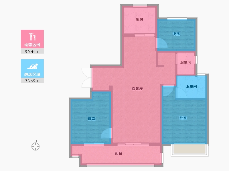 山东省-济宁市-济宁华侨城·运河1283·云水岸-88.00-户型库-动静分区