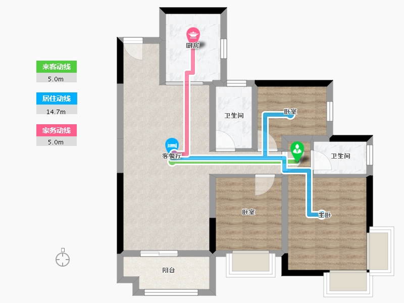 广东省-珠海市-展科花园-72.70-户型库-动静线