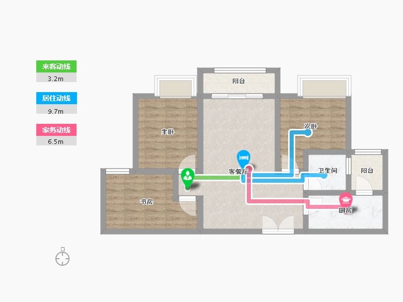 四川省-成都市-天府公园观澜8号-67.54-户型库-动静线