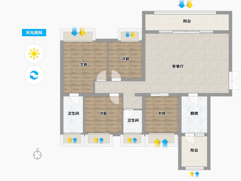 四川省-成都市-天府公园观澜8号-113.78-户型库-采光通风