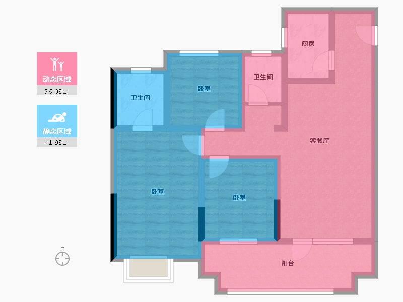 山东省-济宁市-城投瑞马·天悦-85.98-户型库-动静分区