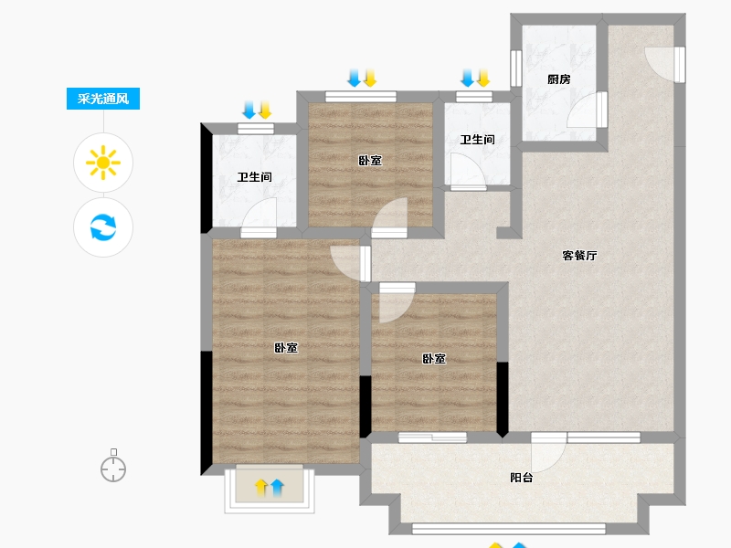 山东省-济宁市-城投瑞马·天悦-85.98-户型库-采光通风