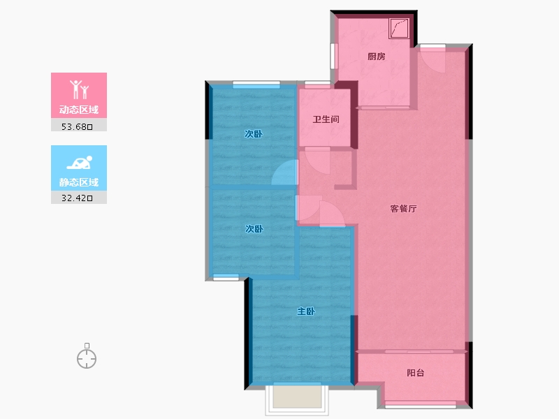 山东省-潍坊市-新城荣樾大都会-77.24-户型库-动静分区