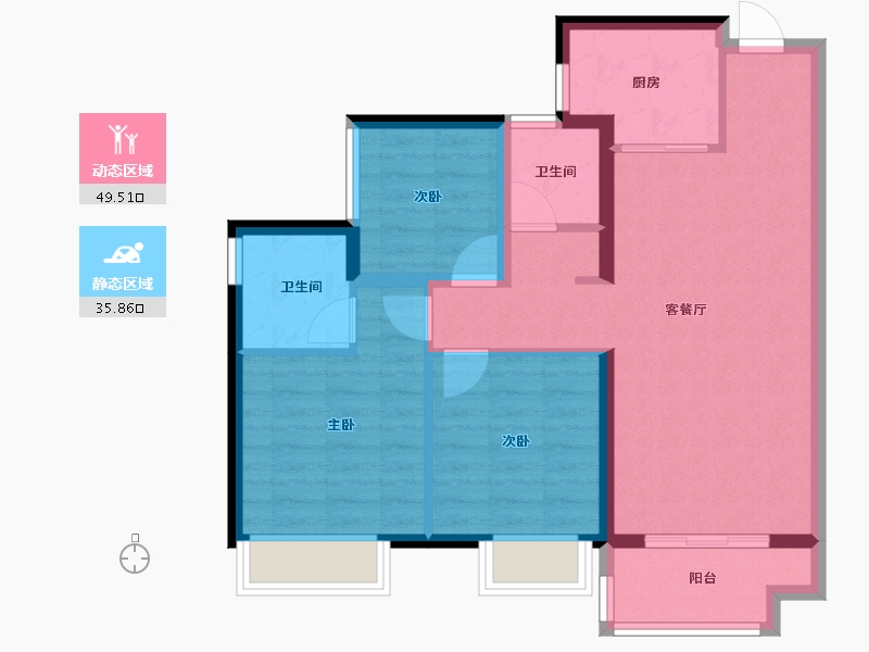 广东省-佛山市-安联尚璟府-76.00-户型库-动静分区