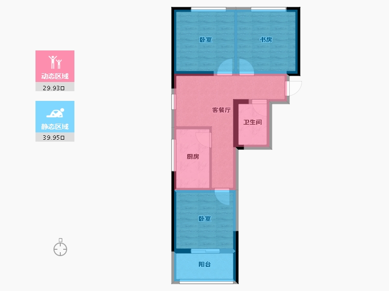 山东省-济南市-瑞欣花园-61.38-户型库-动静分区