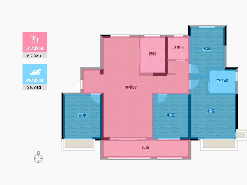 山东省-济南市-海信时代城观悦-111.24-户型库-动静分区