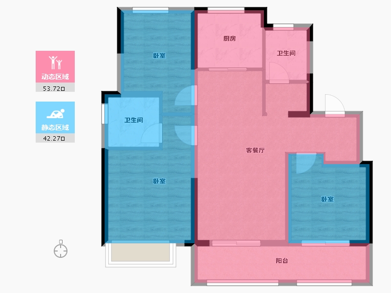 山东省-济南市-海信时代城观悦-85.59-户型库-动静分区