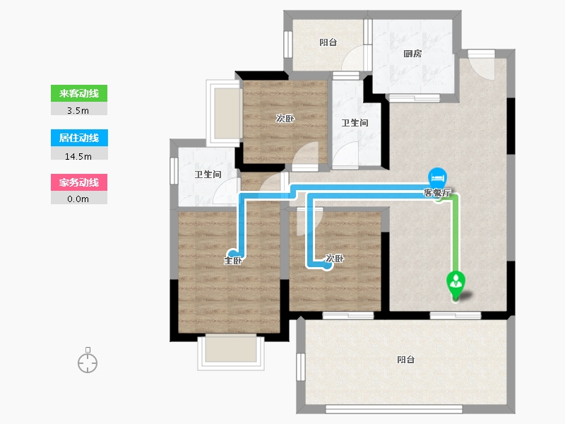 云南省-玉溪市-邦泰·云玺-84.42-户型库-动静线