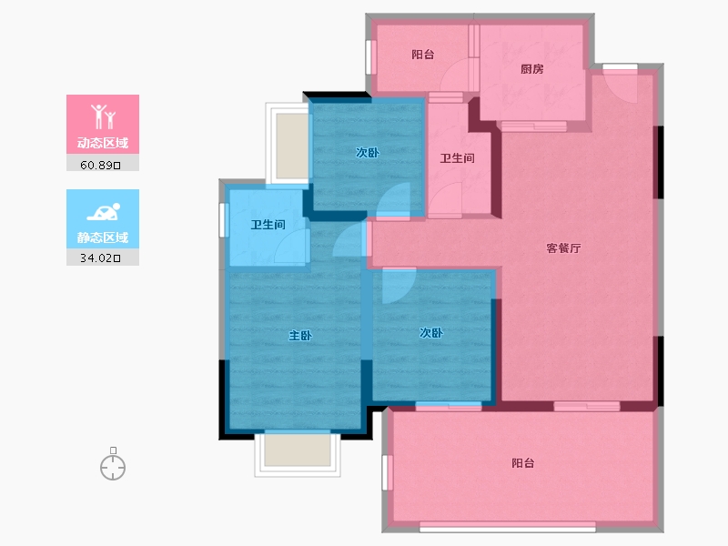 云南省-玉溪市-邦泰·云玺-84.42-户型库-动静分区