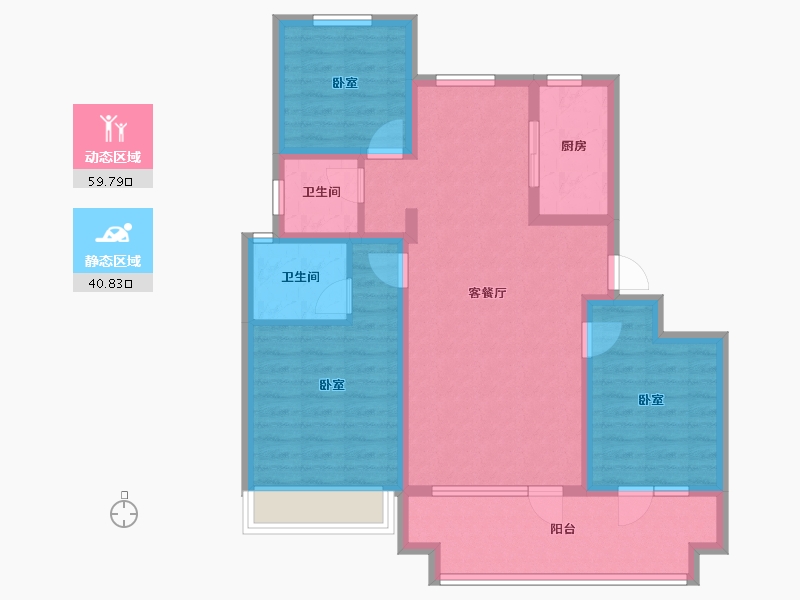 山东省-济宁市-城投瑞马·天悦-88.99-户型库-动静分区