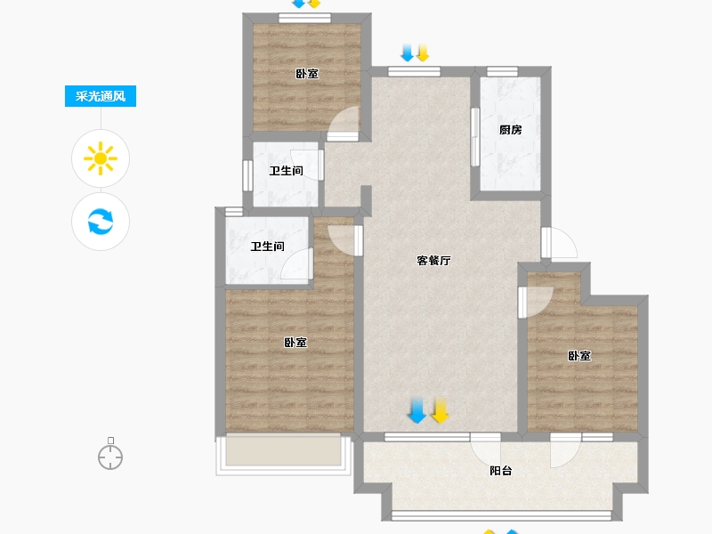 山东省-济宁市-城投瑞马·天悦-88.99-户型库-采光通风