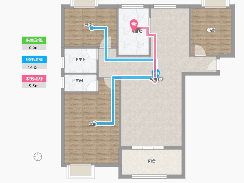 湖北省-孝感市-府东佳苑-105.40-户型库-动静线