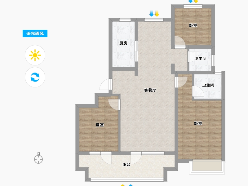 山东省-济宁市-公用瑞马君悦-93.60-户型库-采光通风