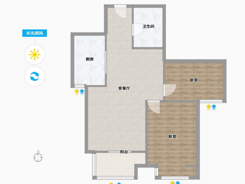 河北省-唐山市-凤凰世嘉-92.71-户型库-采光通风