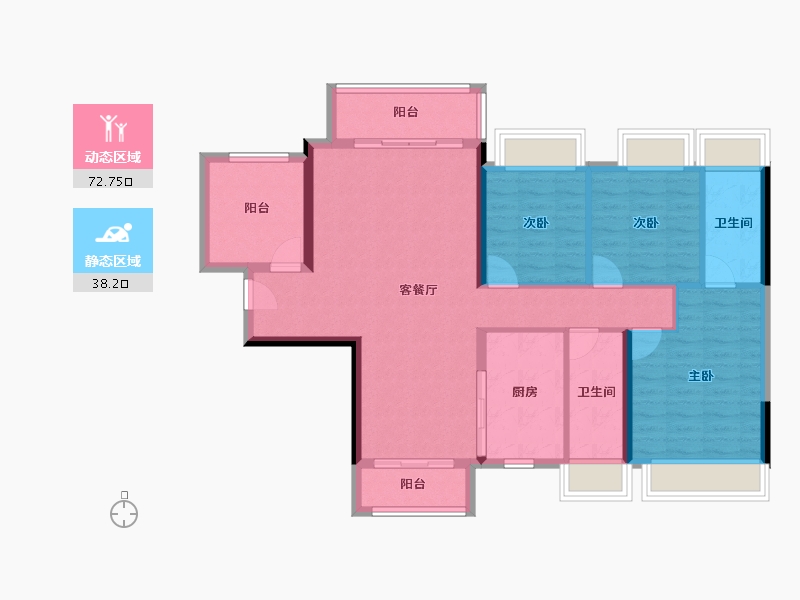 广东省-佛山市-高明碧桂园花城荟-99.88-户型库-动静分区