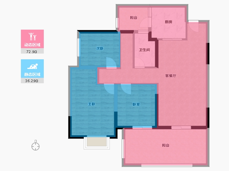 云南省-玉溪市-邦泰·云玺-97.77-户型库-动静分区