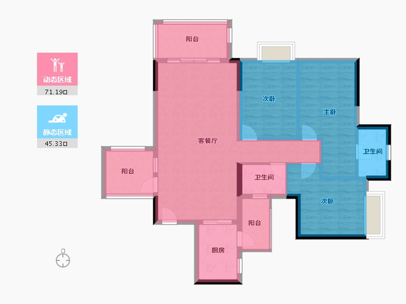 广东省-佛山市-广佛新世界花园洋房-105.00-户型库-动静分区