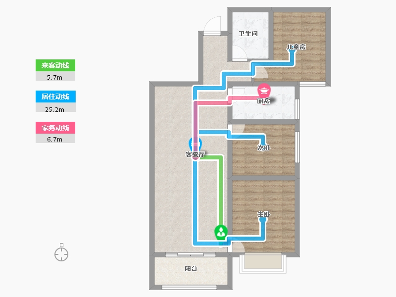 山西省-晋城市-康馨佳园-85.40-户型库-动静线