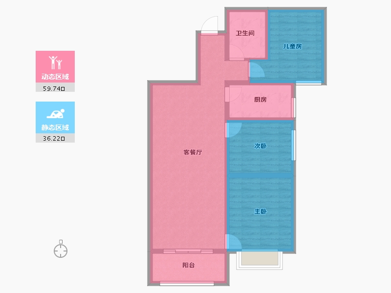 山西省-晋城市-康馨佳园-85.40-户型库-动静分区