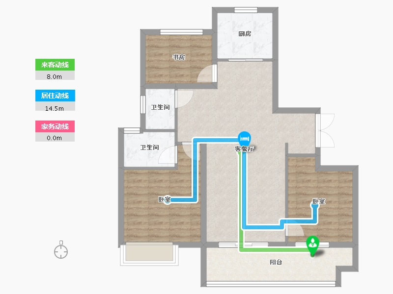 山东省-济宁市-济宁华侨城·运河1283·云水岸-88.00-户型库-动静线