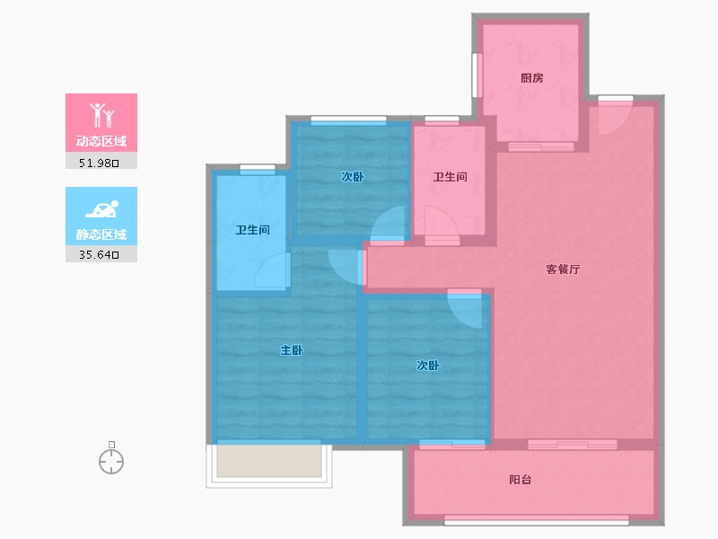 四川省-成都市-海伦堡玖悦府-77.99-户型库-动静分区