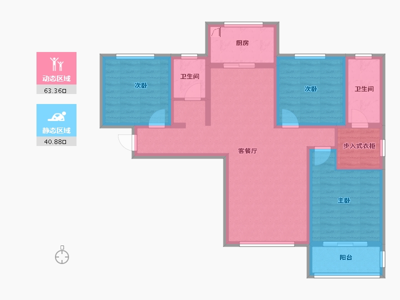 甘肃省-庆阳市-上河嘉苑-91.57-户型库-动静分区