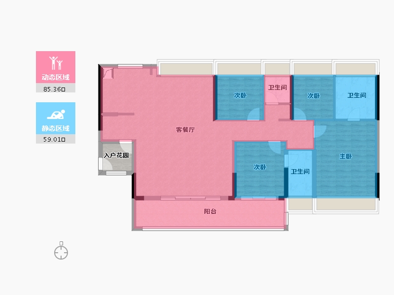 上海-上海市-中铁建·信达·花语天宸-134.41-户型库-动静分区