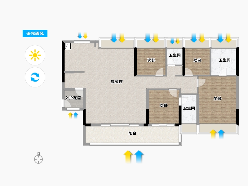 上海-上海市-中铁建·信达·花语天宸-134.41-户型库-采光通风