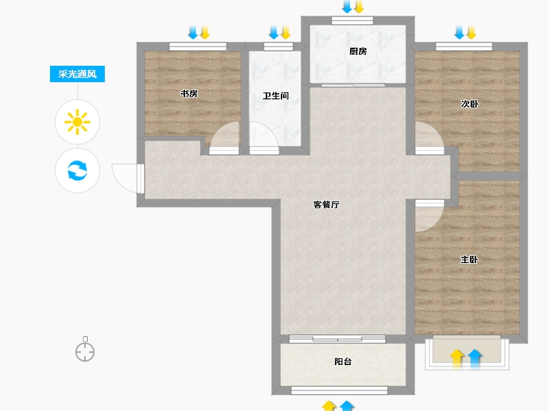 山西省-晋城市-康馨佳园-88.01-户型库-采光通风