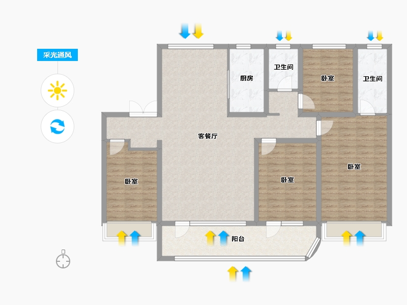 山东省-济宁市-公用瑞马君悦-134.40-户型库-采光通风