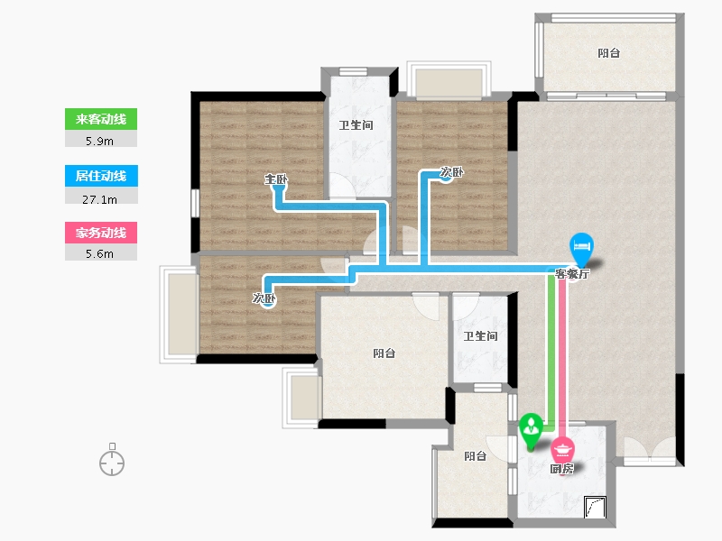 广东省-佛山市-广佛新世界花园洋房-122.40-户型库-动静线