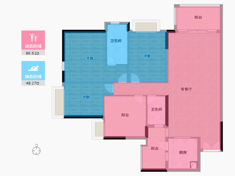 广东省-佛山市-广佛新世界花园洋房-122.40-户型库-动静分区