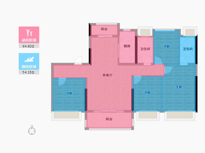 广东省-佛山市-高明碧桂园花城荟-106.98-户型库-动静分区