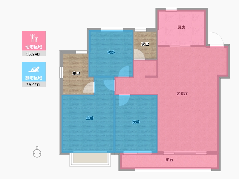 天津-天津市-中交春映海河-96.00-户型库-动静分区